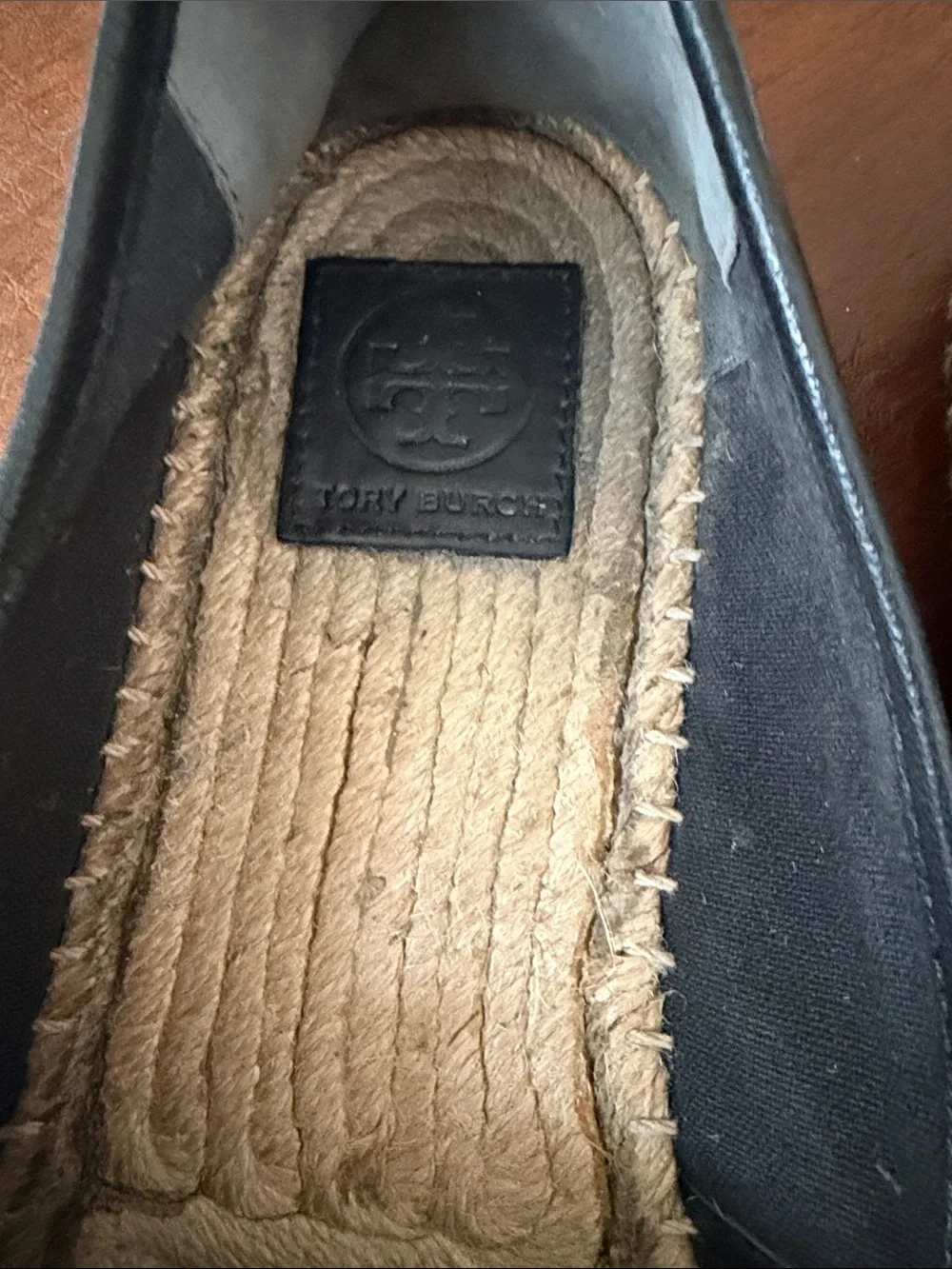 Tory Burch Women’s Black Perforated Leather Slip-On Espadrilles